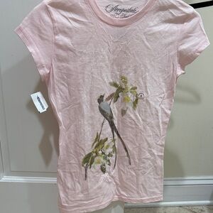 Aeropostale Light Pink Tee with Bird Design
